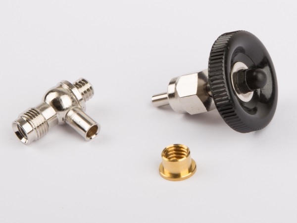 Dampfabsperrventil/Ablassventil mit Ventilkörper-Unterteil und Bundmutter/Lötring Nickel D16, D18, D