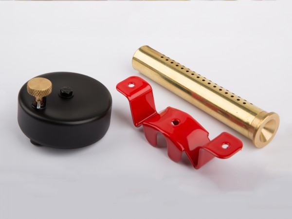 Gastank mit Halterung und Brennerrohr D48